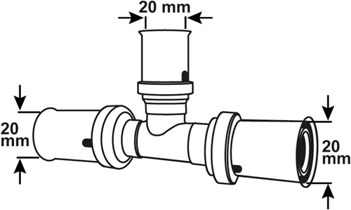 Cornat Presskupplung T-Stück 20 mm 10s MS-A2 – VRPTP500420N