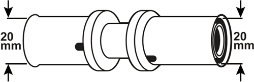 Cornat Presskupplung 20x20mm 10 Stück ms-a2 - vrptp500655n