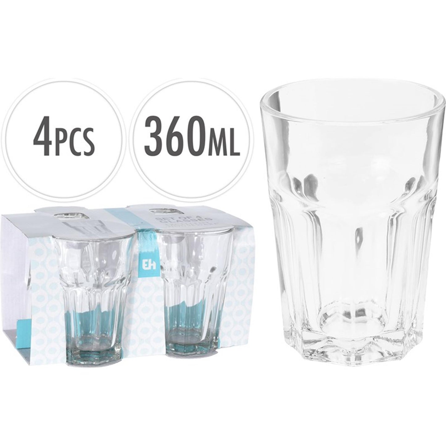 Trinkglas Set 360 ml 4 Stücke