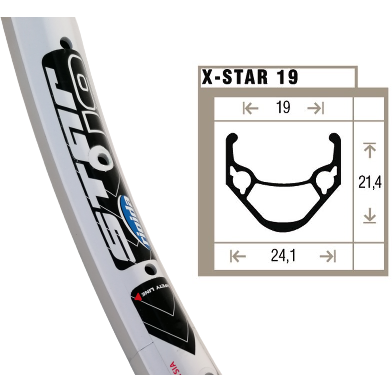 Shining X-Star 19 Rim White Etro 507-19 (24x1.75) 36-Gaats