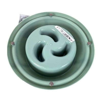 Glückliches Haustier verrückt nach Haustieren, die Eimer Adagio Slow Feeder Sage Green füttern