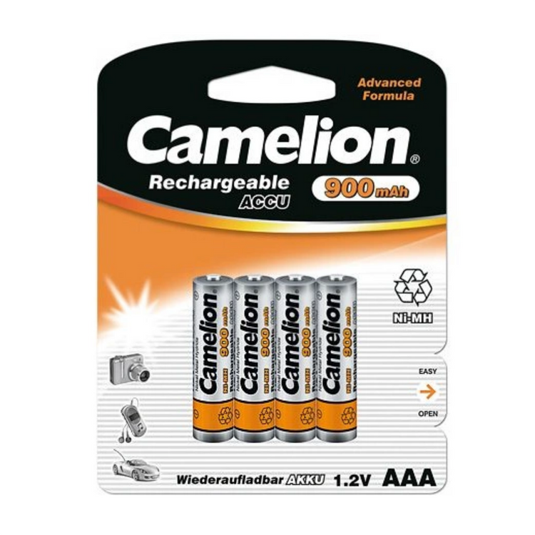 Kamelion wiederaufladbare AAA -Batterien, nimh 900mah pro 4