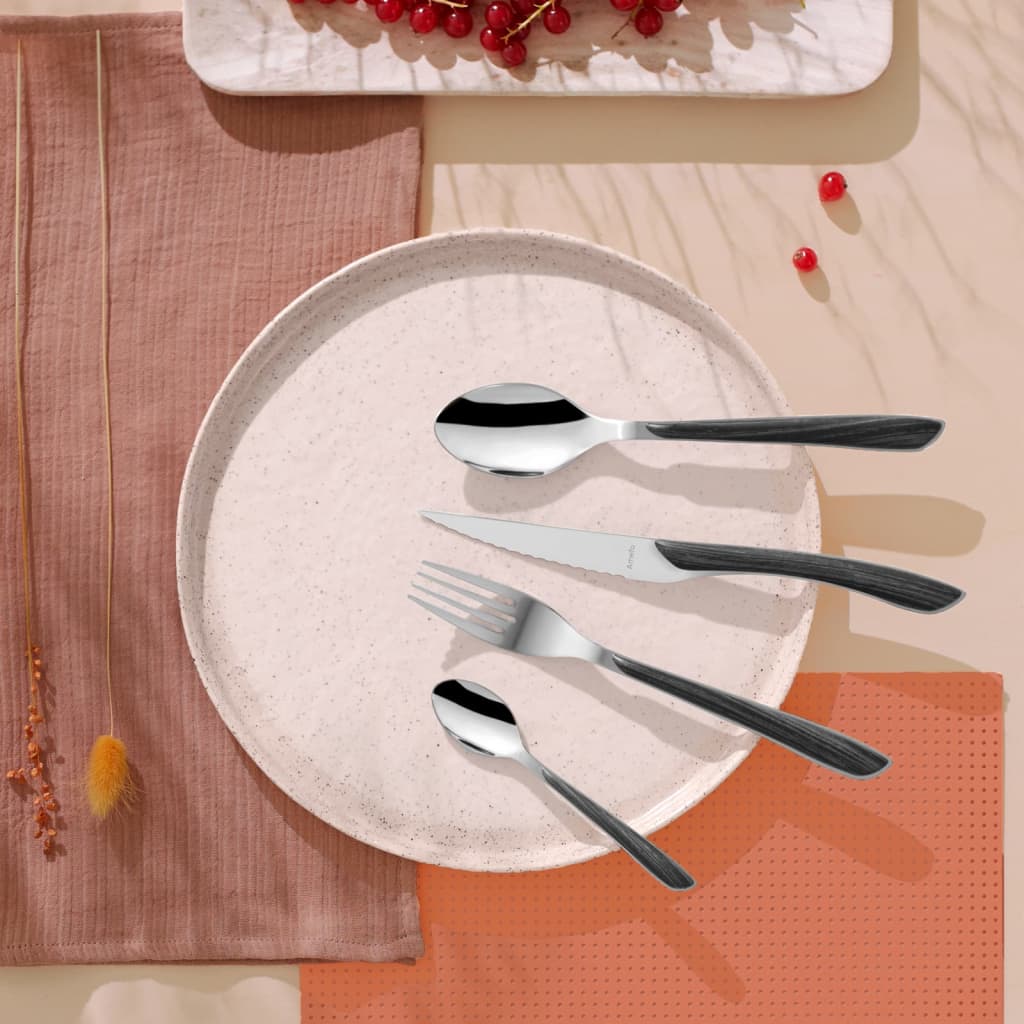 AMEFA AMEFA 16-teilige Besteckset Eclat Nature Schwarzes Holz