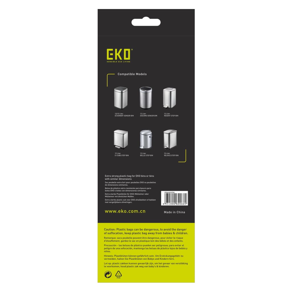 EKO EKO Abfallbeutel Set C 24x20 St 10-15 L Weiß