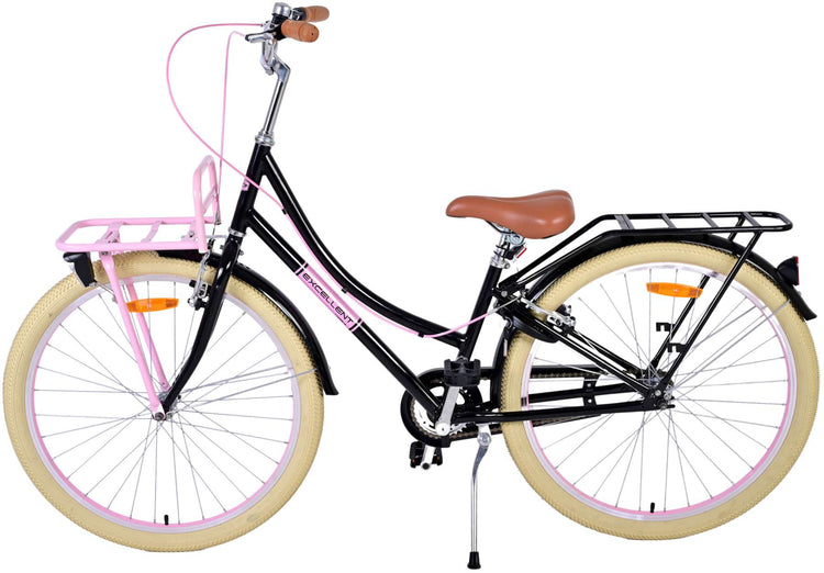 Volare Exzellente Kinderfahrrad - Mädchen - 26 Zoll - Schwarz - Zwei Handbremsen