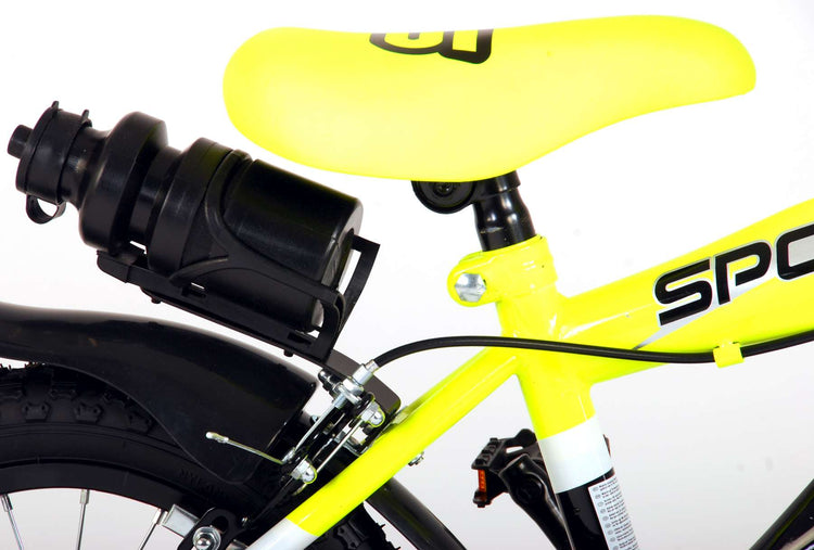 Volare Sportivo Kinderrad - Jungen - 14 Zoll - Neongelbschwarz - Zwei Handbremsen - 95% versammelte
