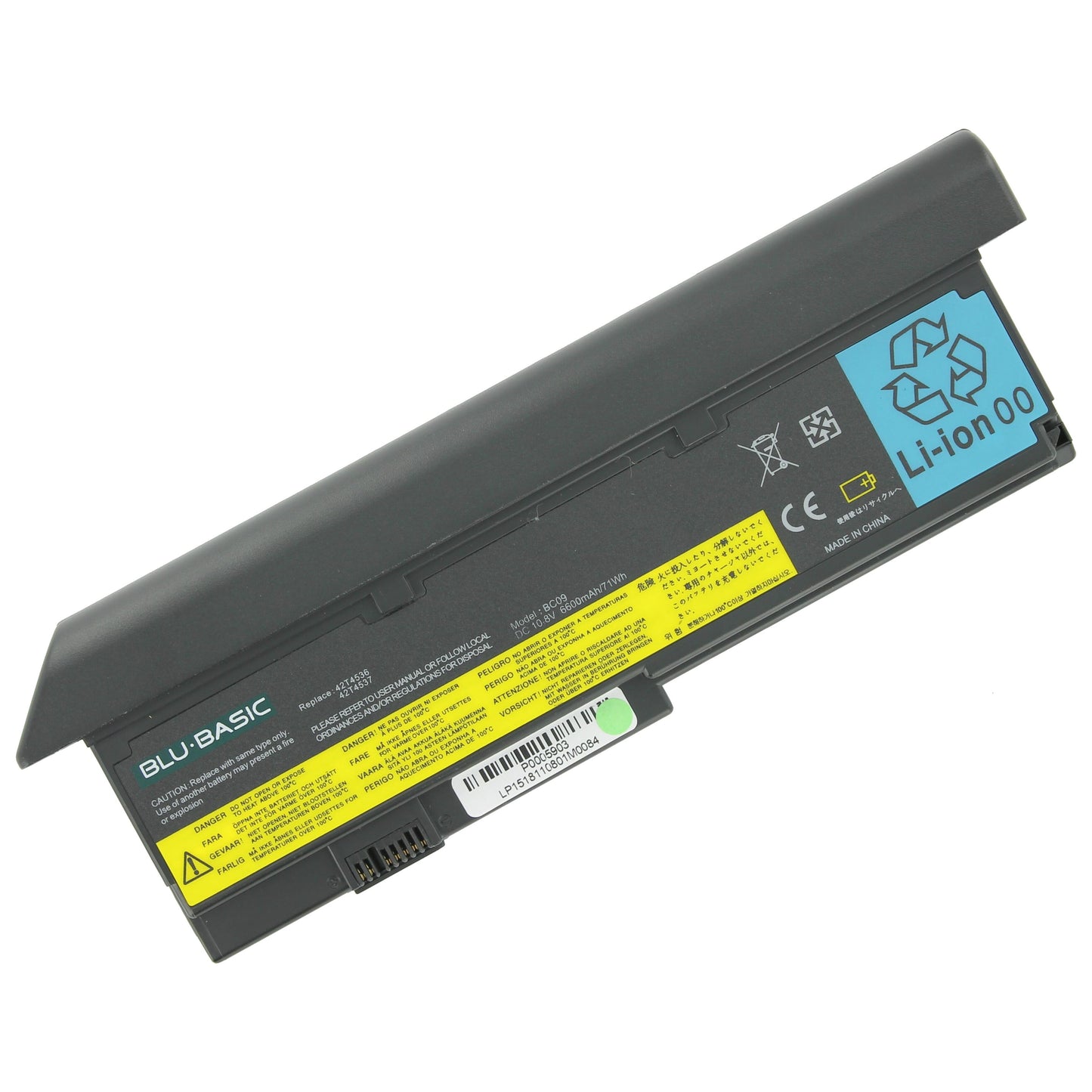 Blu-Basic Laptop-Batterie um 6600 mAh verlängert