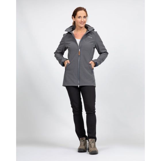 Lebenslinie Kya Softshell Parka Damen dunkelgrau Größe 4xl