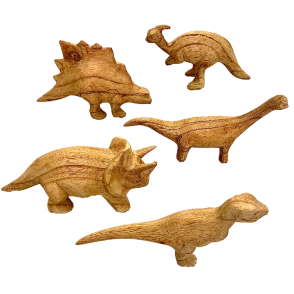 Papoose Toys Dinosaurier handgeschnitzt 5pc