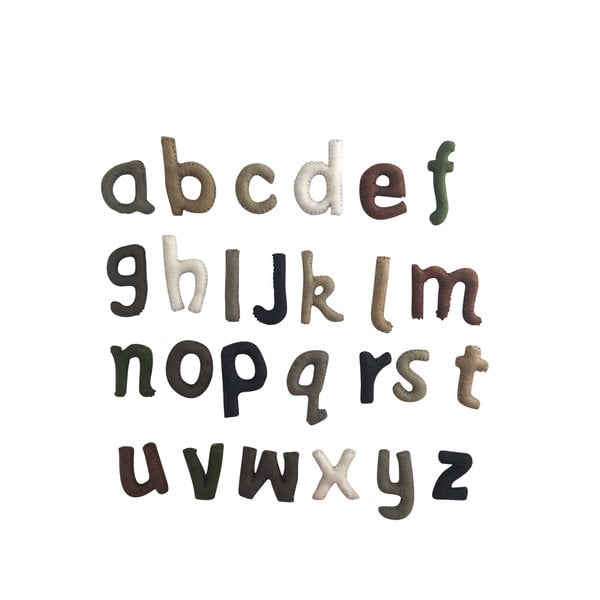 Papoose -Spielzeug Kleinkoffer Alphabet Naturalgenietig 7 cm h
