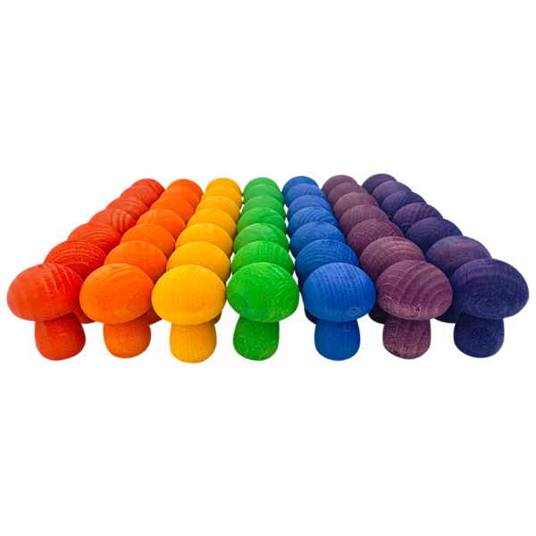 Papoose Toys Mini Regenbogenpilz 49pc