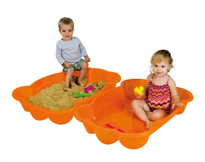Paradiso Toys Sandbox mit Deckelkrabbe 96 x 68 x 18 cm Orange