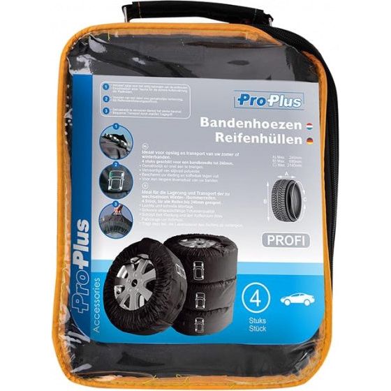 Proplus Profi -Reifenabdeckungen Set Ø68 cm 214 cm 240 mm Schwarz