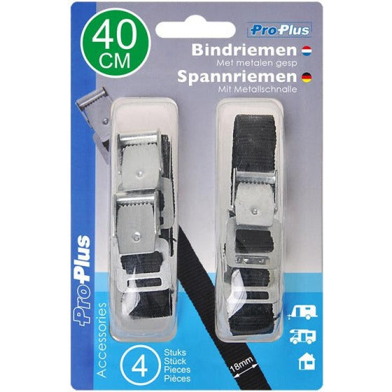Proplus bindriards 18 x 400 mm Polyester schwarz 4 Teile