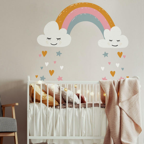 Mitbewohner Wandaufkleber Regenbogenherzen 112 cm Vinyl 47-Stück