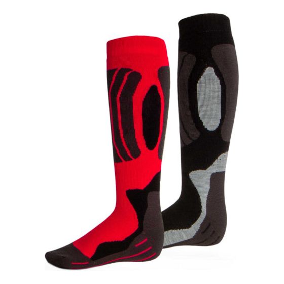 Rucanor Svindal Ski Socken 2-Pack Unisex Black Red Größe 35-38