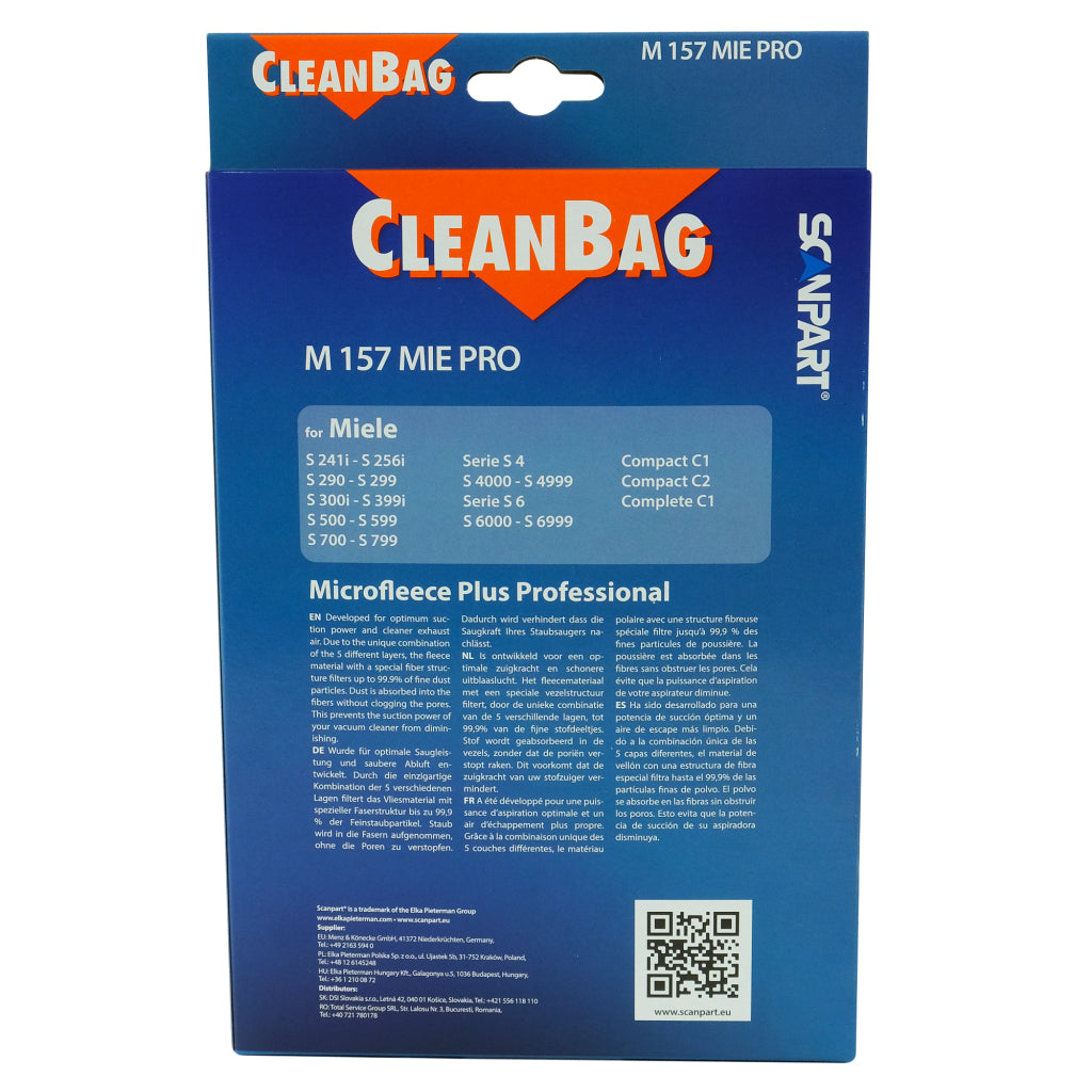 ScanPart ScanPart Clean -Taschen -Staubbeutel M 157 Mie Pro Miele 5 Teile