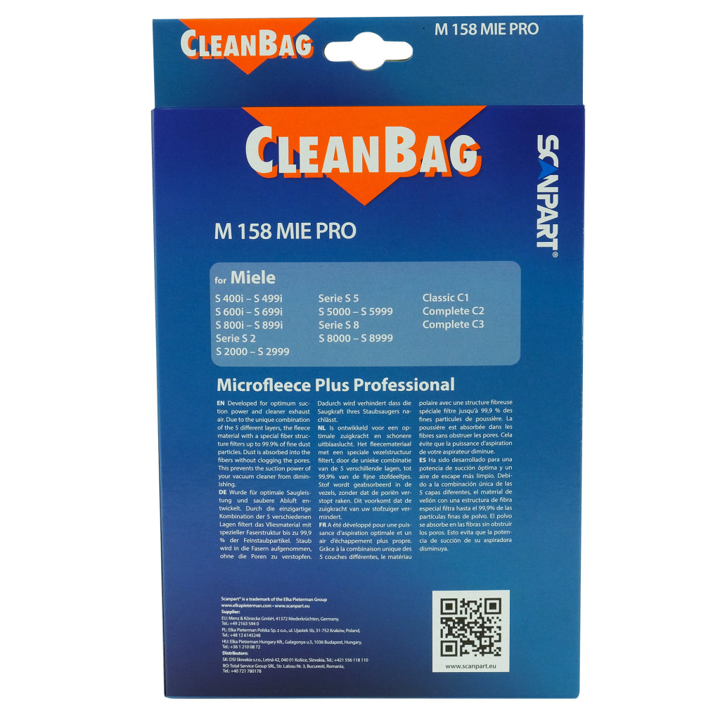 ScanPart ScanPart Clean -Bag -Staubbeutel M 158 Mie Pro Miele 5 Teile