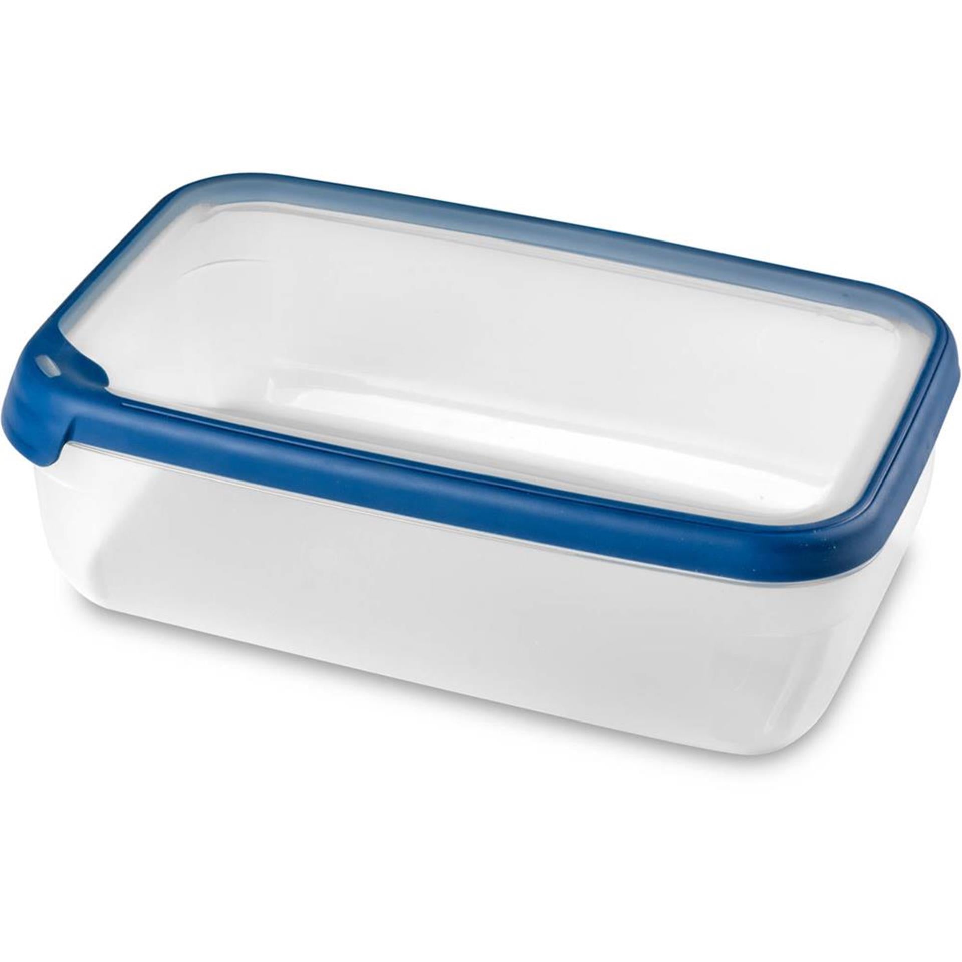 Hurver Grand Chef Vershoudbak Rechteck 4L transparent dunkelblau