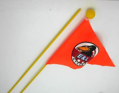 Van der Doelen Oranje Fahrradflagge mit Druck 140 cm lang