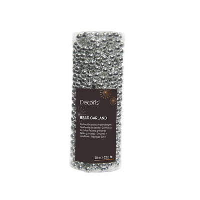 Decoris Perlengirlande glänzend silber 10 Meter