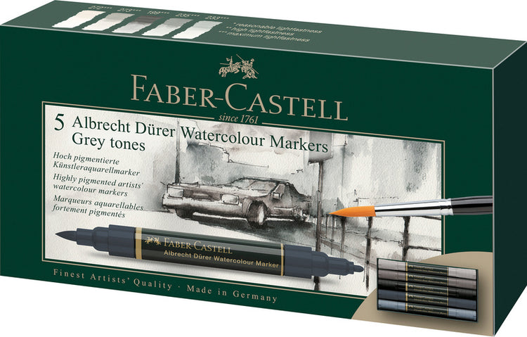 Faber Castell Faber Castell FC-160306 WK25Aquarel Marker FC Albrechtdürer 5 Stück graue Töne
