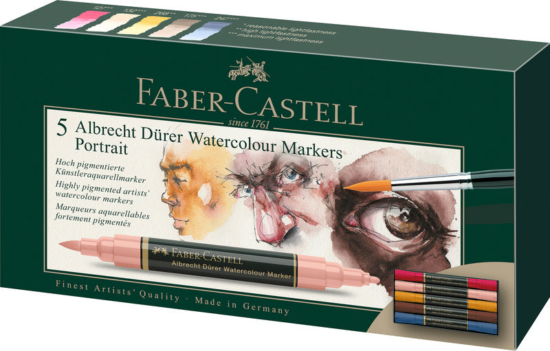 Faber Castell Faber Castell FC-160307 WK25Aquarel Marker FC Albrechtdürer 5 Stück Porträt