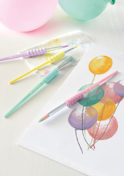 Faber Castell Faber Castell FC-481620 Pinselset Soft Touch 4 Stück Pastellfarben