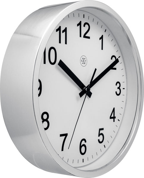 Nächste Zeit NXX-7307ZI-V2 Wanduhr NXT Diam. 25,5 cm Plastik Silber, weißes Zifferblatt, #039; Ruhige Uhr