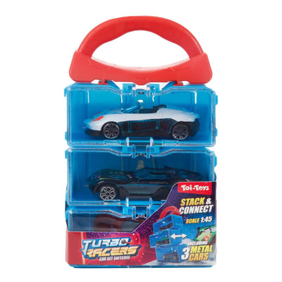Toi-toys Turbo-Racer-Aufbewahrungskoffer mit 3 Metallautos