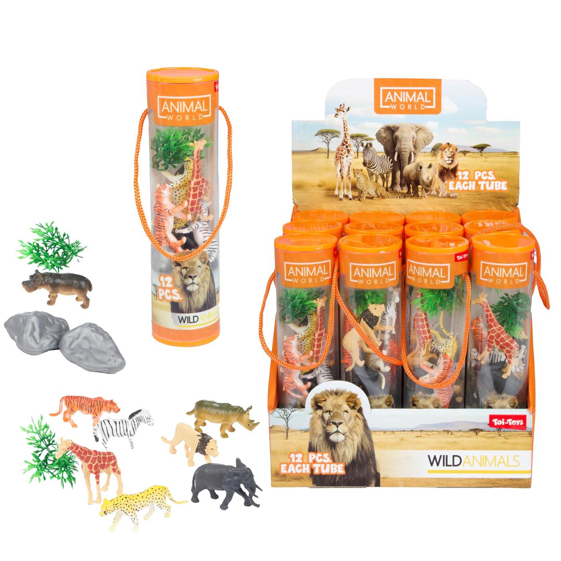Toi-toys Tierwelt Wildtiere in Tube - 12 Stk.