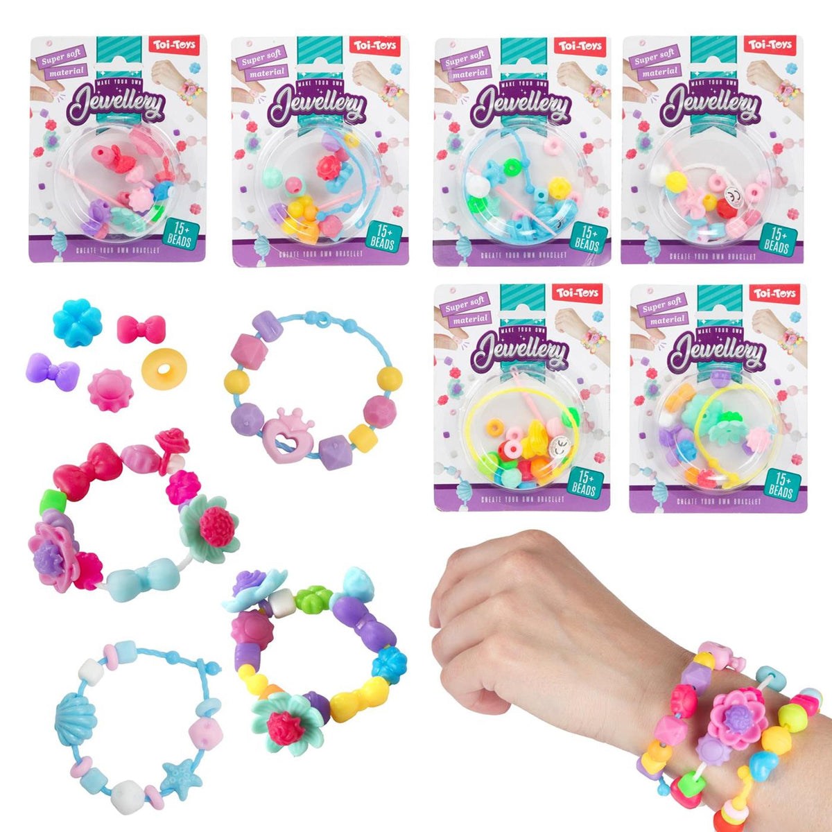 Machen Sie ein Toi-Toys-Armband aus weichen Perlen – >15 Perlen