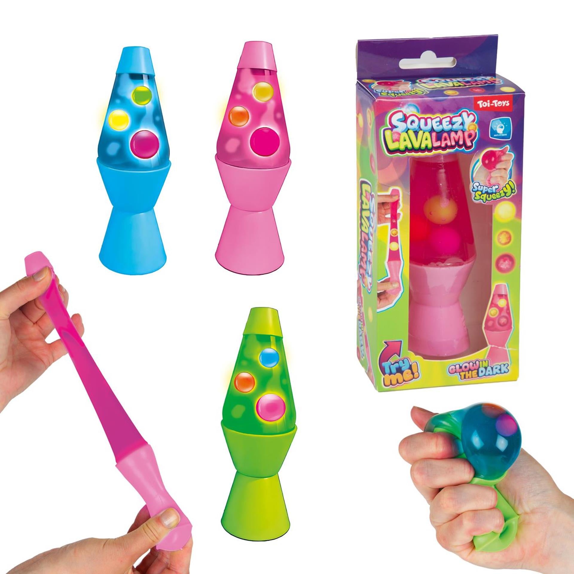 Toi-toys Quetsch-Lavalampe leuchtet im Dunkeln, 12 cm