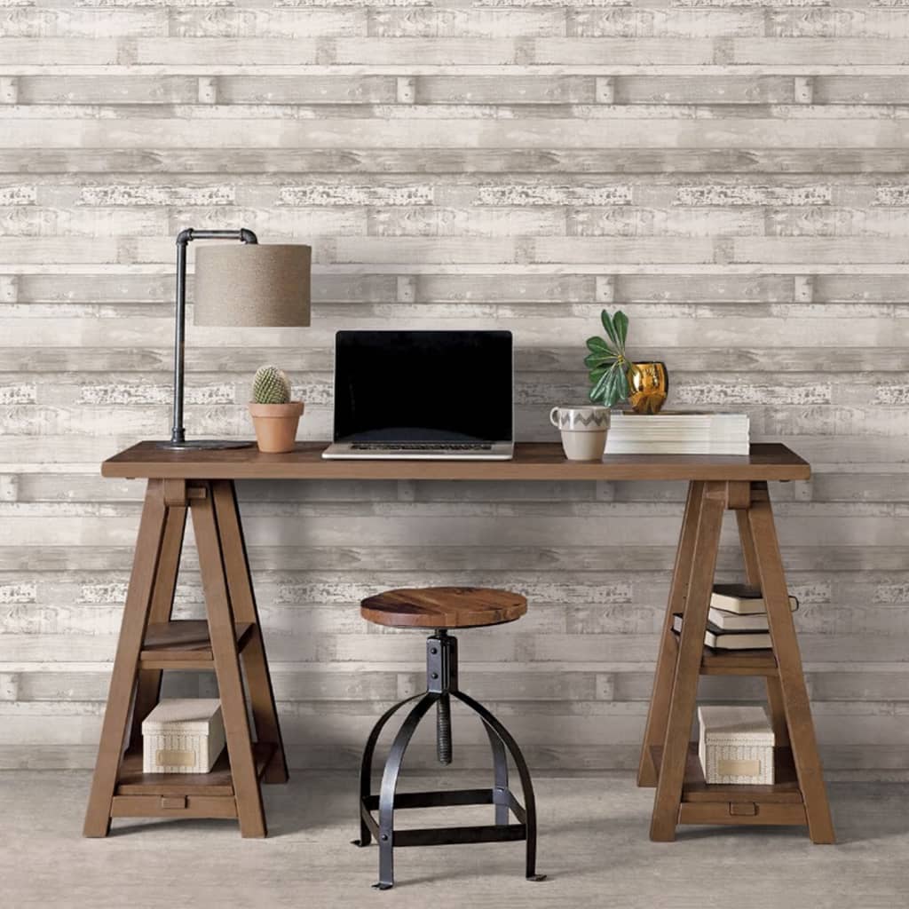 Noordwand Noordwand Tapete Homestyle Holz gebrochen weiß und grau