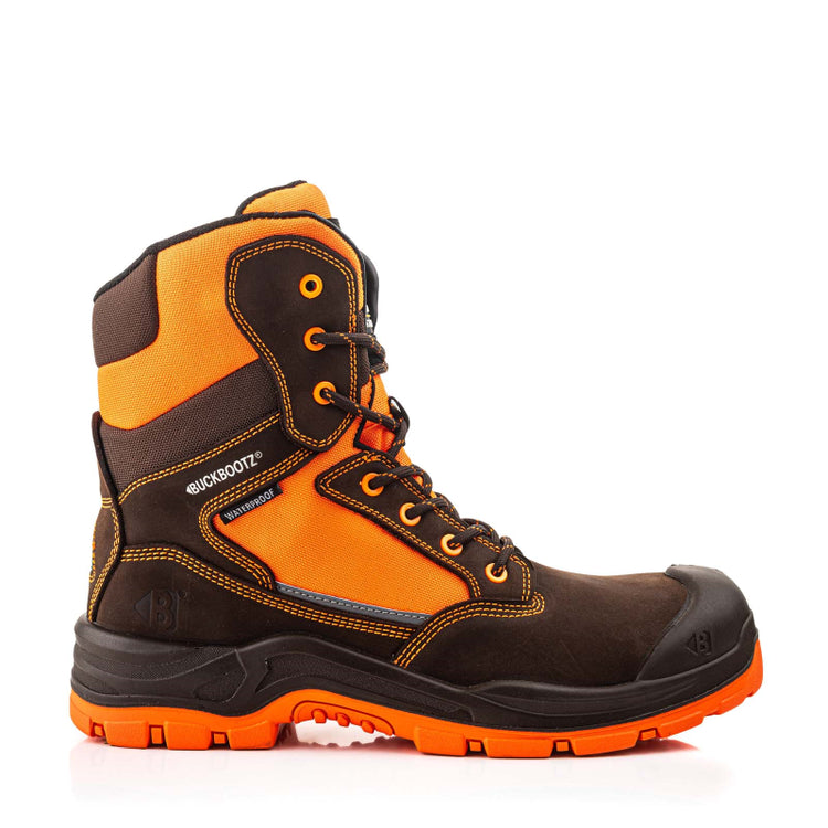 Buckbootz Arbeitsschuh bviz1 hoch s3 + kn | schwarz orange bviz1or | Größe 41 - 00.176.086.41