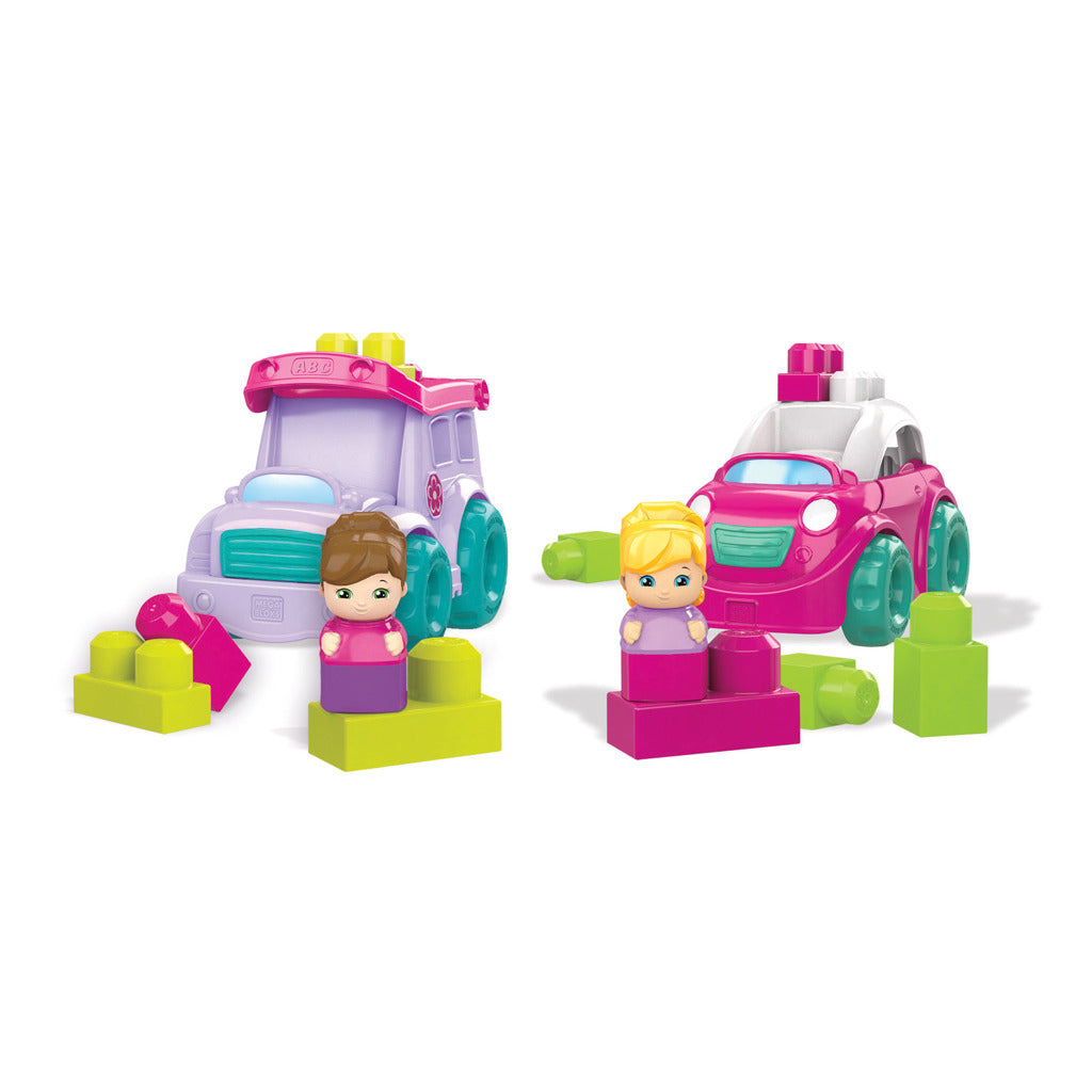Mega Bloks kleines Fahrzeug + Figur Pink