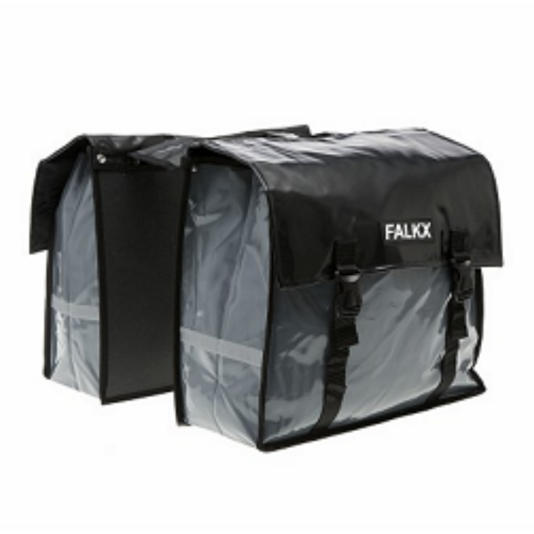Falkx Doppelfahrradbeutel Bisonyl 40 Liter grau schwarz