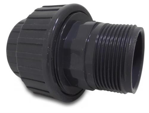 Dreiteilige PVC-Kupplung, 1 Bi-Stecker, 10 bar