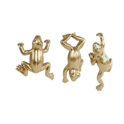 Cozydecor Statue Frosch Polystone 6,5x8cm Gold