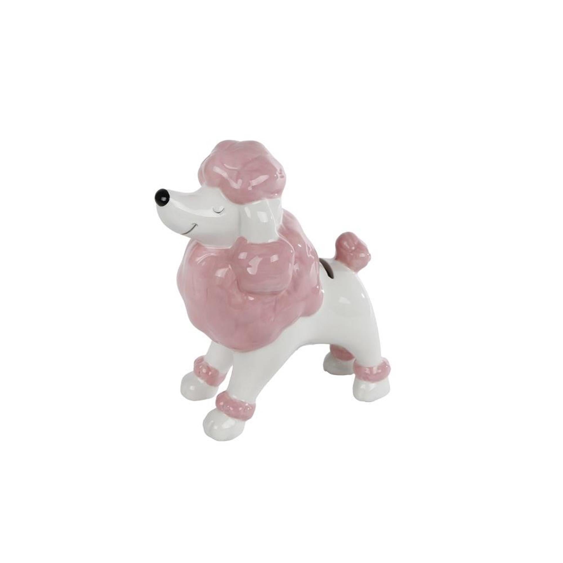 Cosydecor Spardose Pudel zartrosa 16,5x9x18cm