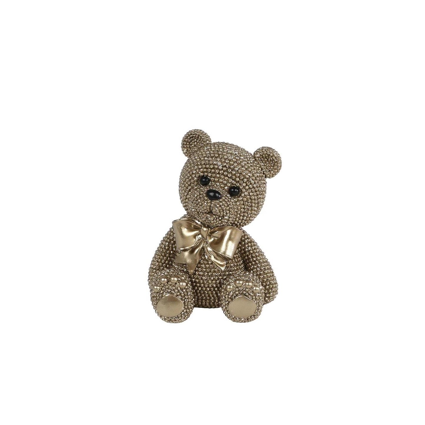 Skulptur Teddybär Gold Polystone 10x8x13cm | 3 Stück