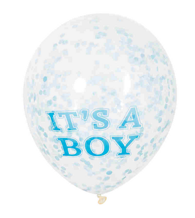 Haza Witbaard Confetti Balloons Junge, 6st.