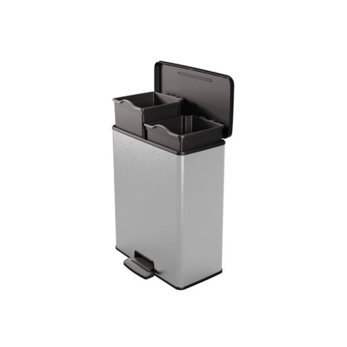 Hurver Pedal Bin Decobin Duo 26L 26L Silber Metallic