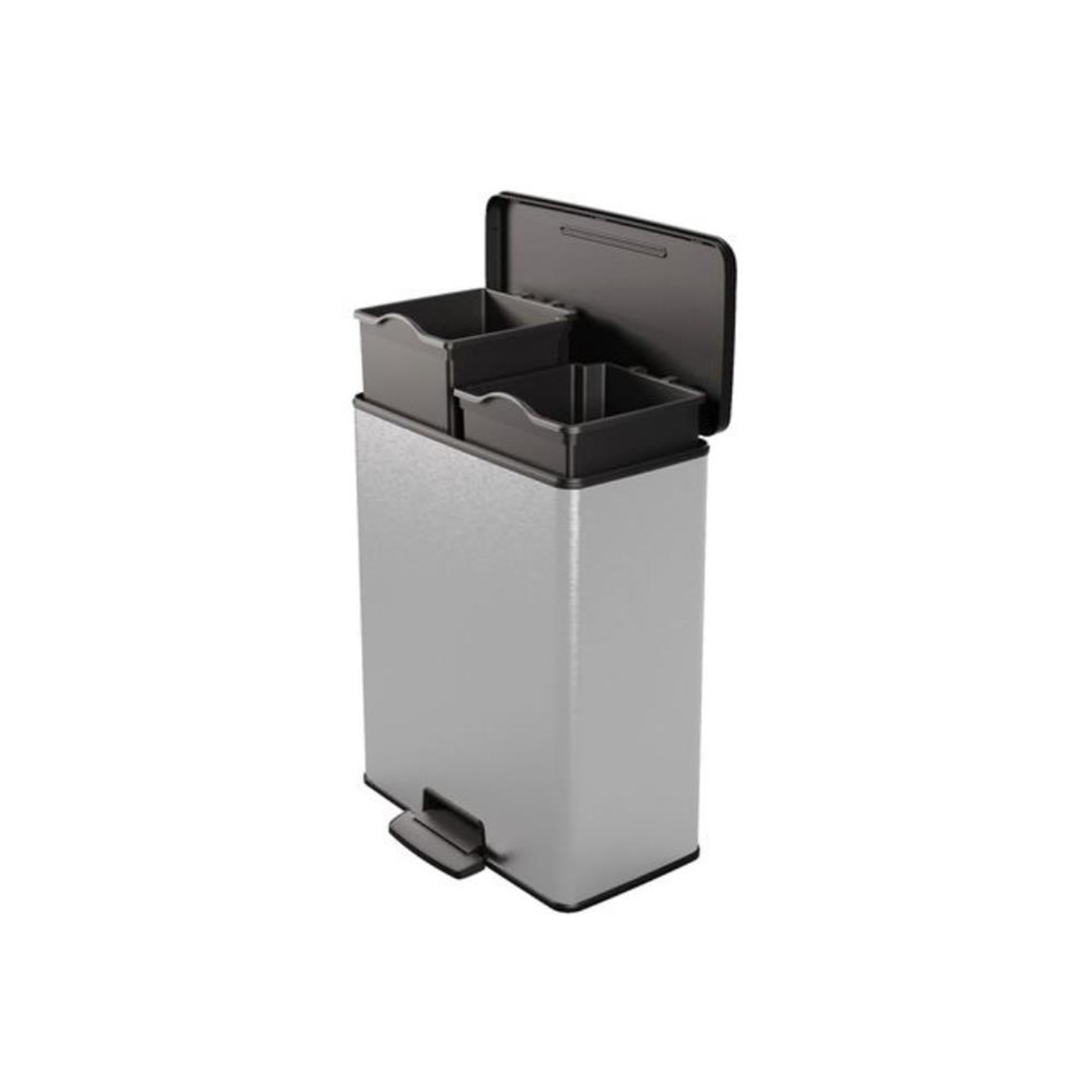 Hurver Pedal Bin Decobin Duo 26L 26L Silber Metallic