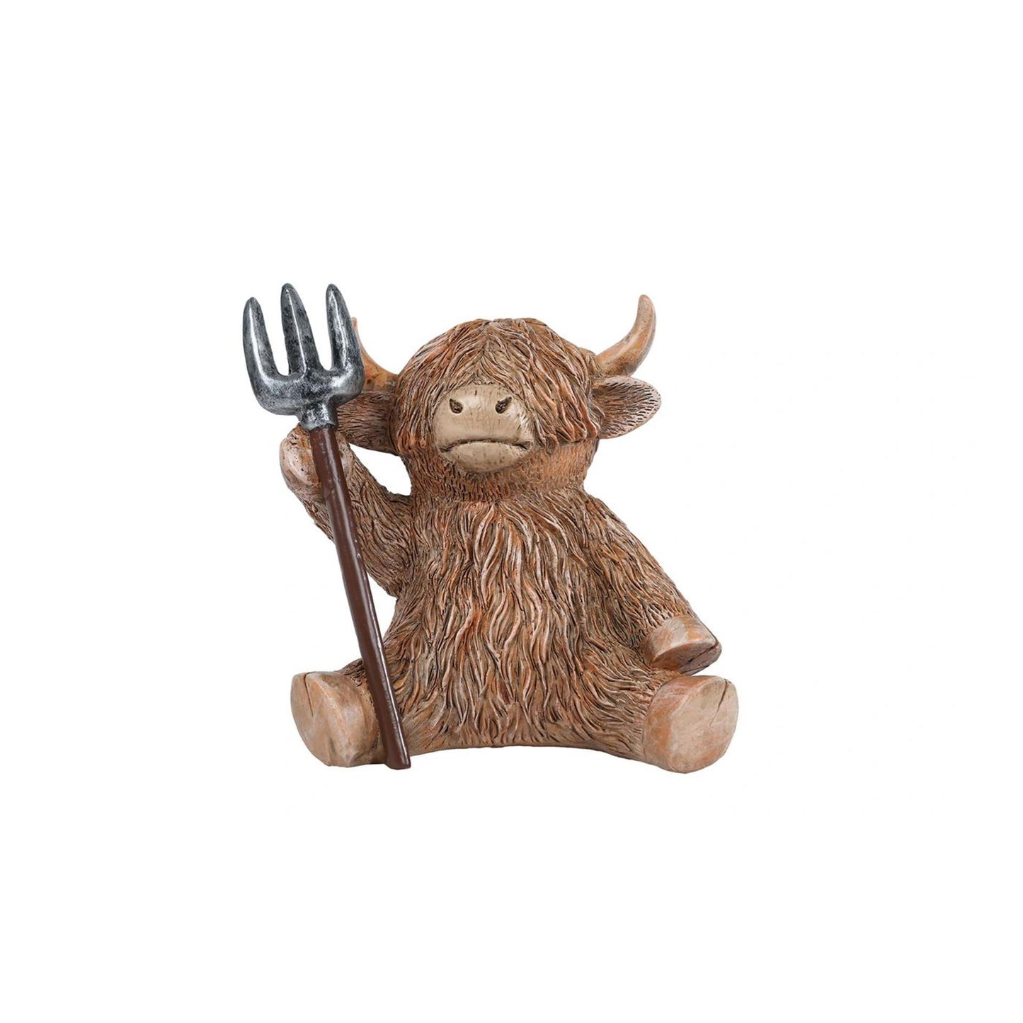 Skulptur Highlander brauner Polystein 10x8x12cm