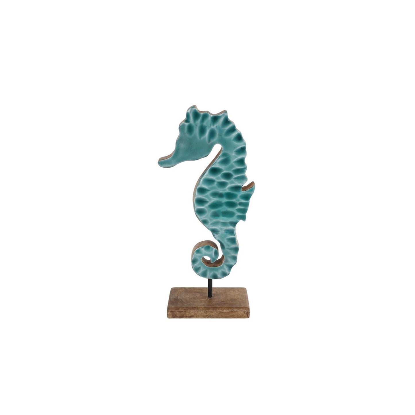 Skulptur Seepferdchen auf Sockel 13x6x30cm