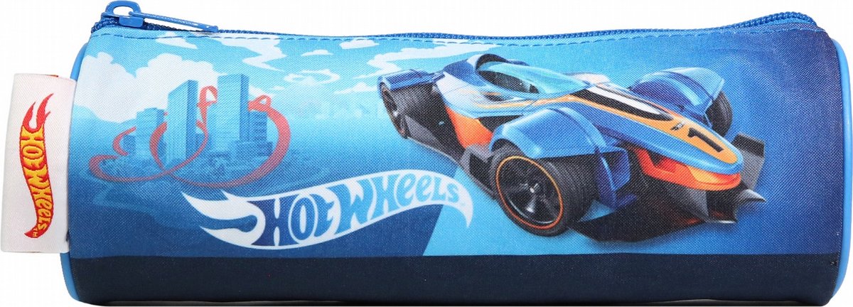 Jim Jam Federmäppchen Mattel Hotwheels rundes Stiftetui mit Reißverschluss