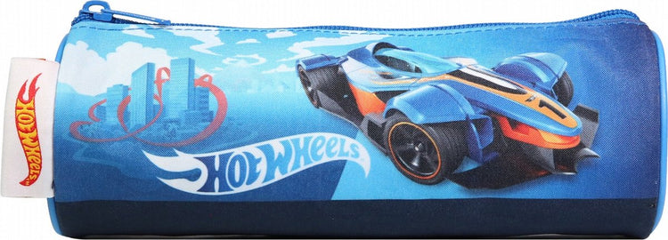 Jim Jam Federmäppchen Mattel Hotwheels rundes Stiftetui mit Reißverschluss