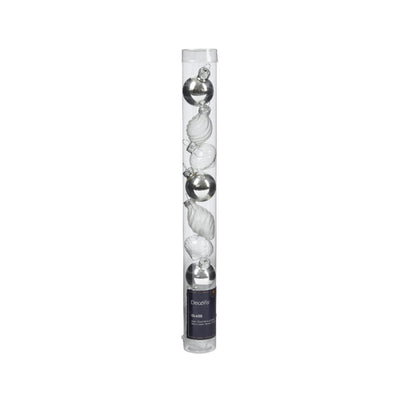 Decoris Weihnachtskugeln Mini Ø3cm Glas Silber 9St