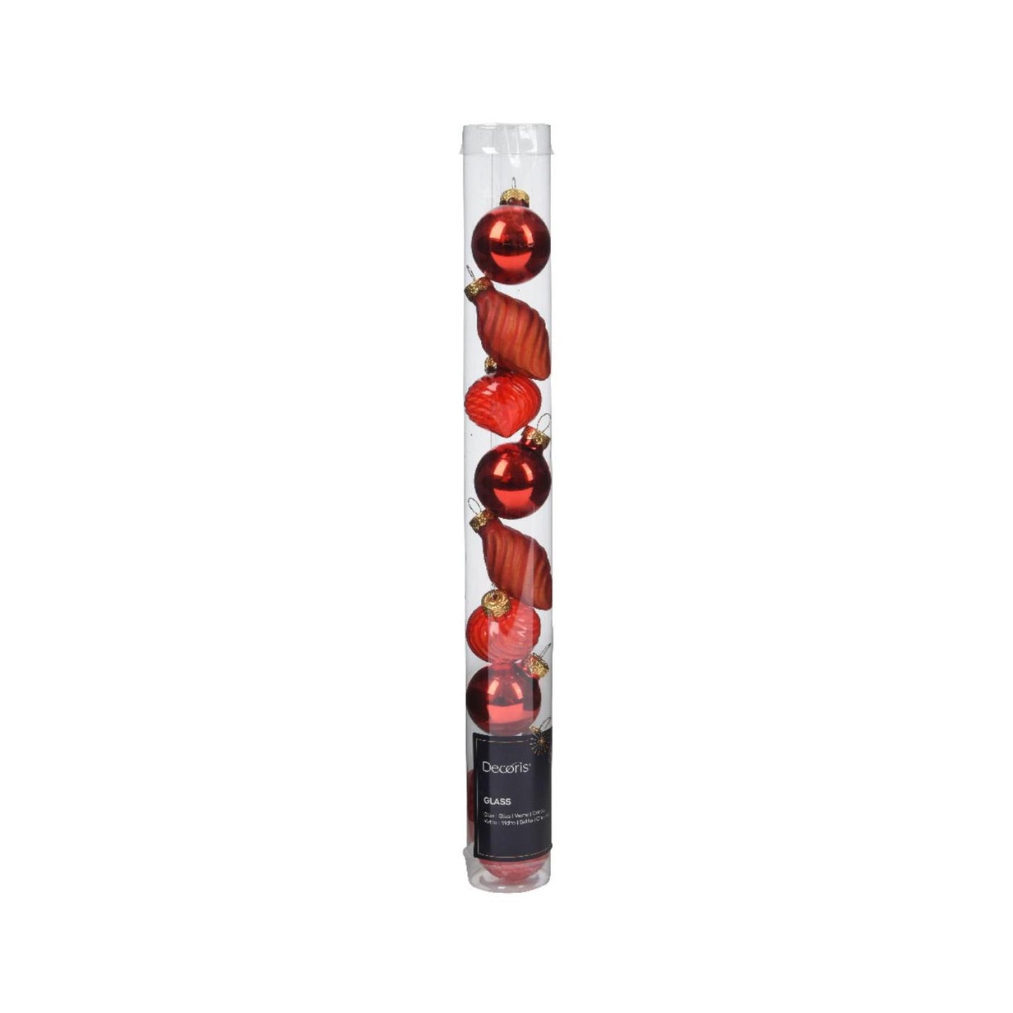 Decoris Weihnachtskugeln Mini Ø3cm Glas rot 9St